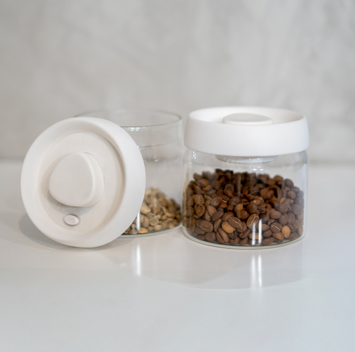 Contenedor al vacío para granos de café - Blanco