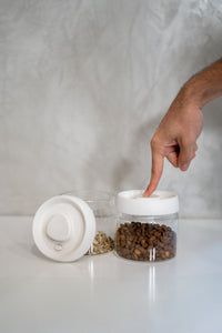 Contenedor al vacío para granos de café - Blanco