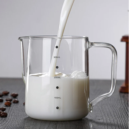 Jarra Barista CLEAR punta fina 350ml - Transparente Latte Art