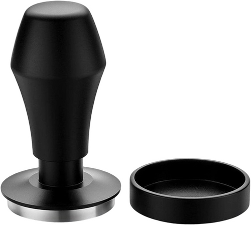 Tamper a presion 58mm - Acero inox Negro con base