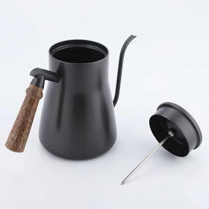 Tetera cuello de Cisne con Termómetro 850 ml - Mango de madera