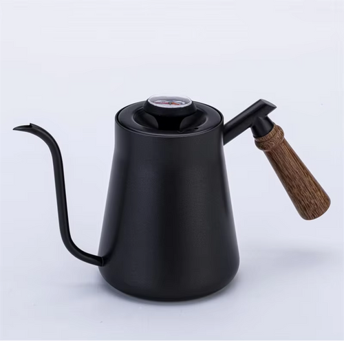 Tetera cuello de Cisne con Termómetro 850 ml - Mango de madera