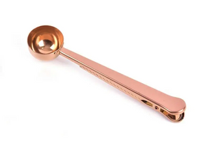 Clip multiusos con cuchara medidora para café - acero inoxidable