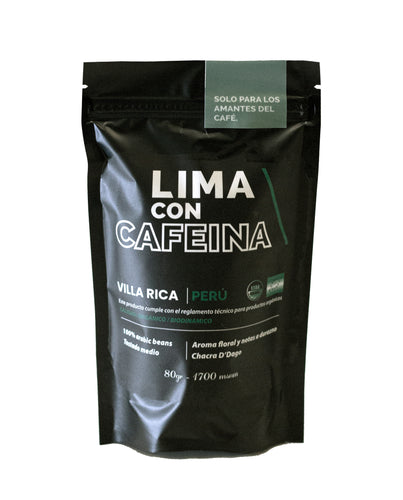 Café gourmet 80gr Villa Rica - Lima con Cafeína