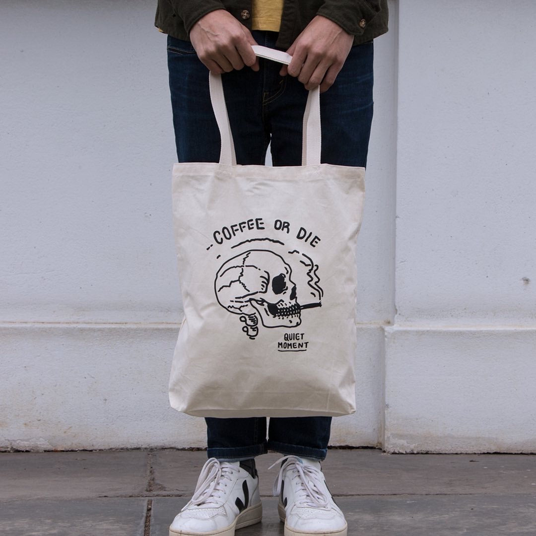 Tote Bag Coffee or Die - Drill y Yute grueso