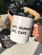 Taza 50% Humano 50% Café
