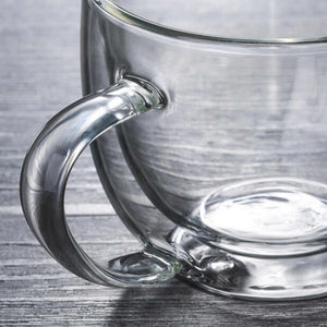 Doble vidrio transparente con asa