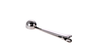 Clip multiusos con cuchara medidora para café - acero inoxidable