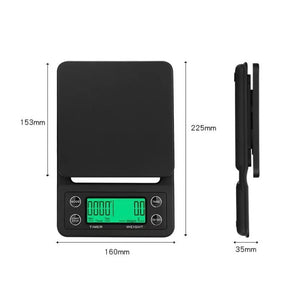 Balanza digital con temporizador color negro para café - COFFEE SCALE
