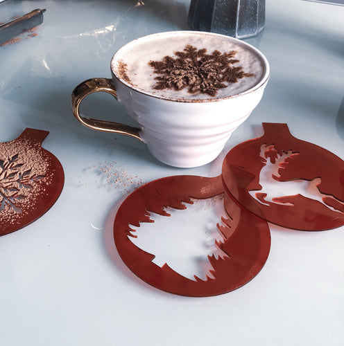 Molde navideño para dibujo en taza x 2
